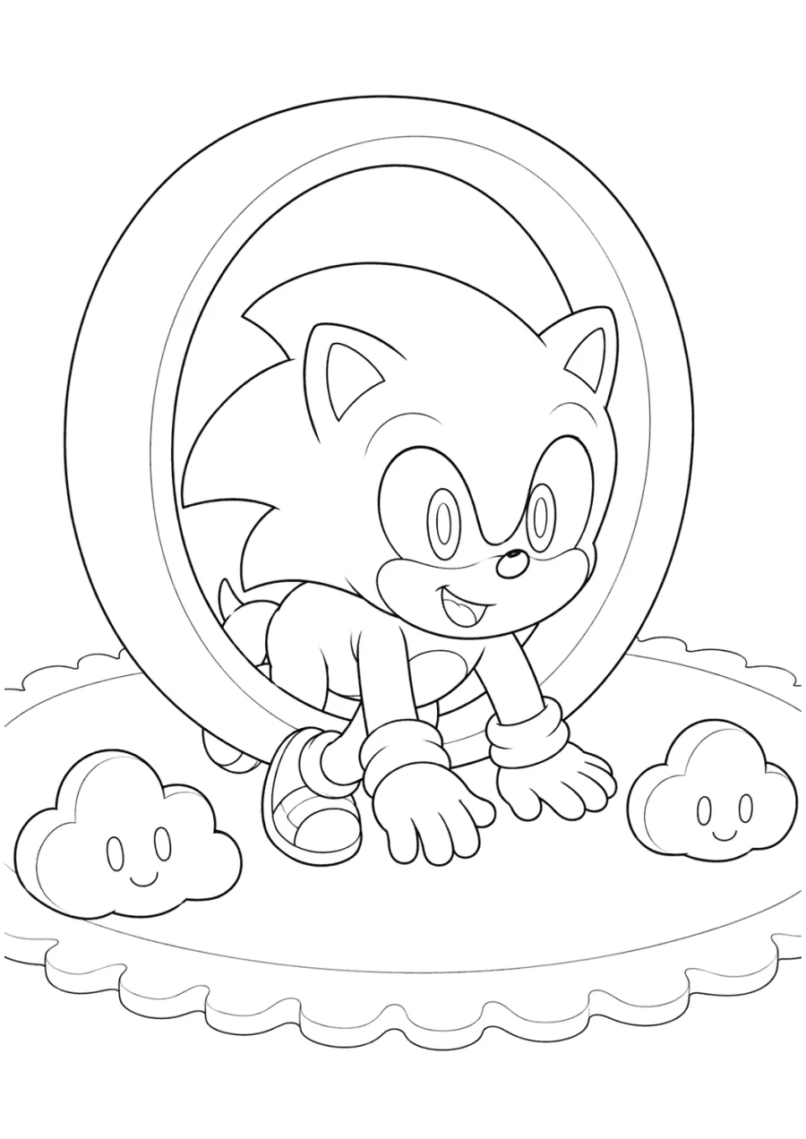 Baby Sonic Crawling Through a Ring