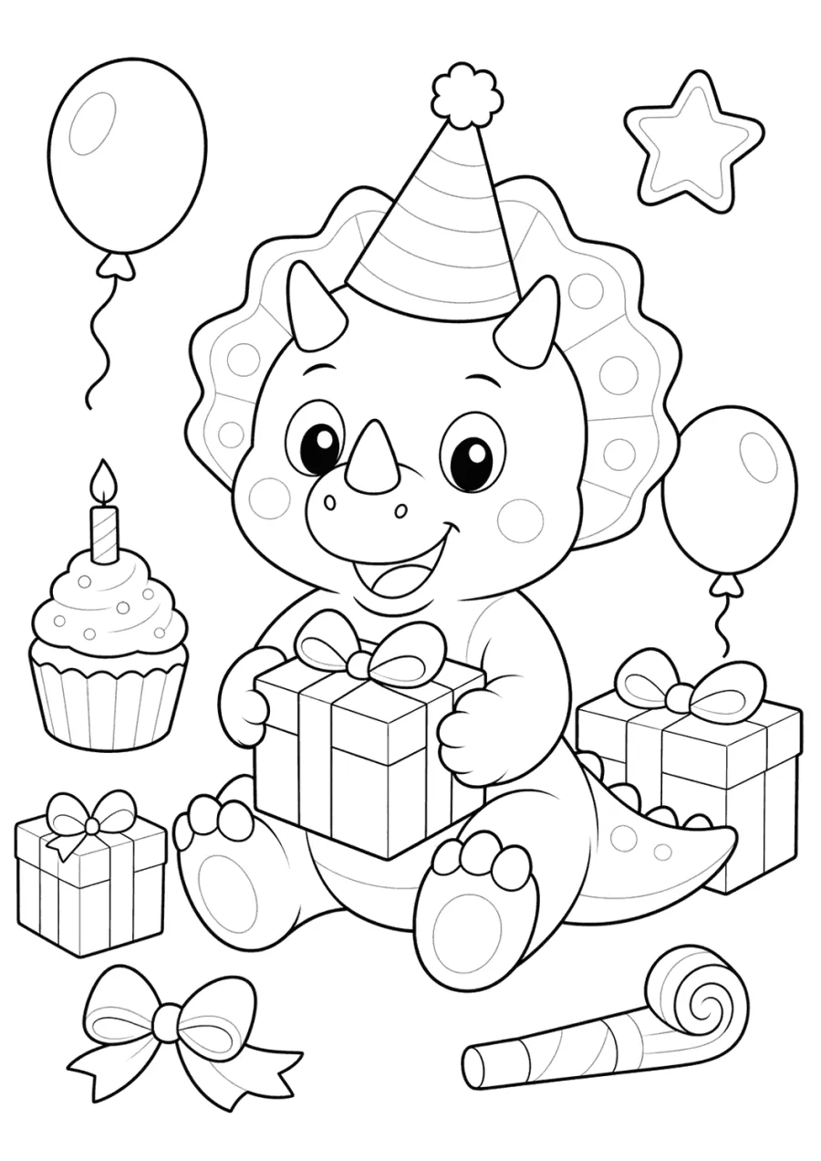 Birthday Dinosaur Opening Gifts