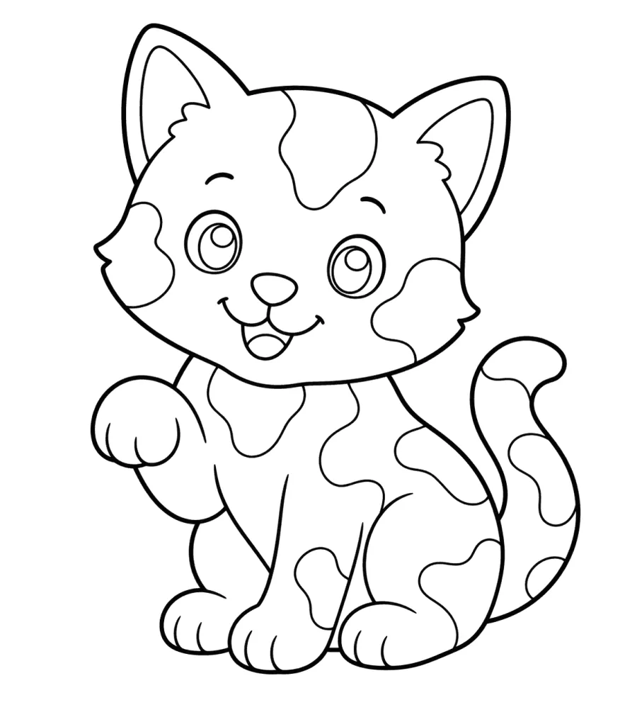 Calico Kitten Waving a Paw