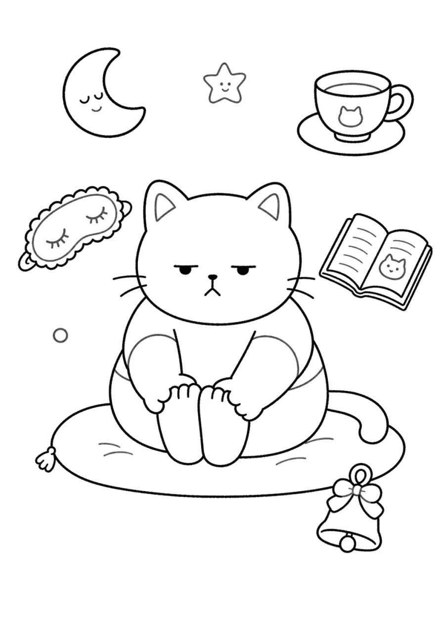 Cat Doing Seated Forward Bend