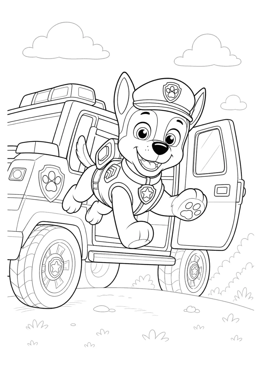 Chase Paw Patrol Jumping from a Police Cruiser
