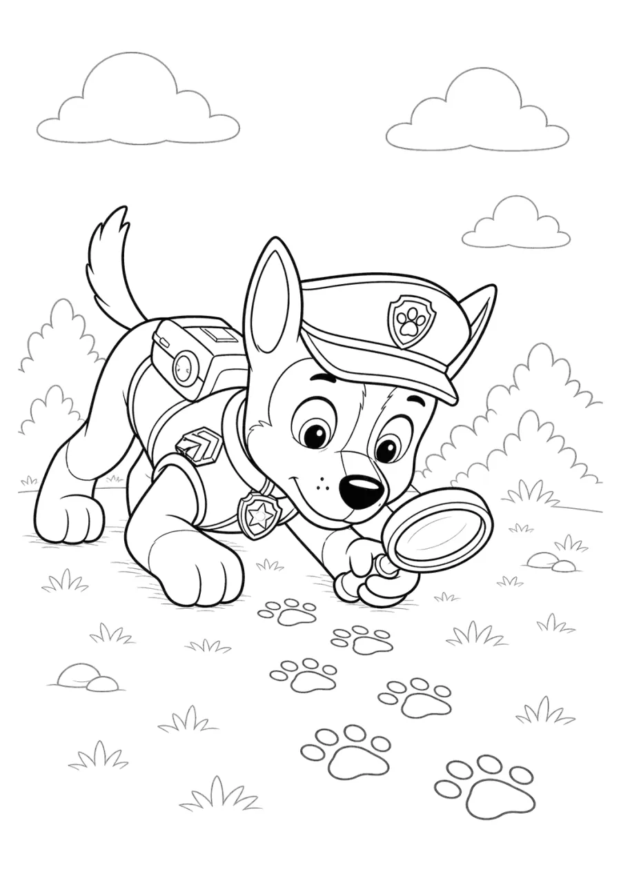 Chase Paw Patrol Searching Footprints with Magnifier