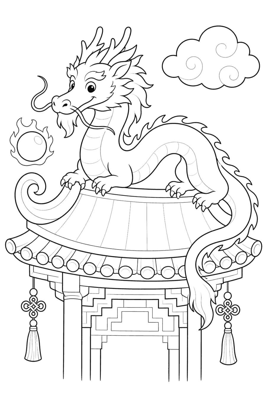 Chinese Dragon on a Temple Roof