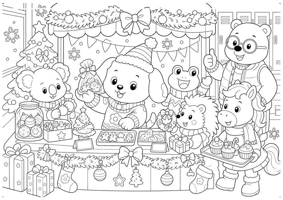 Christmas Dog at a Holiday Dinner Table