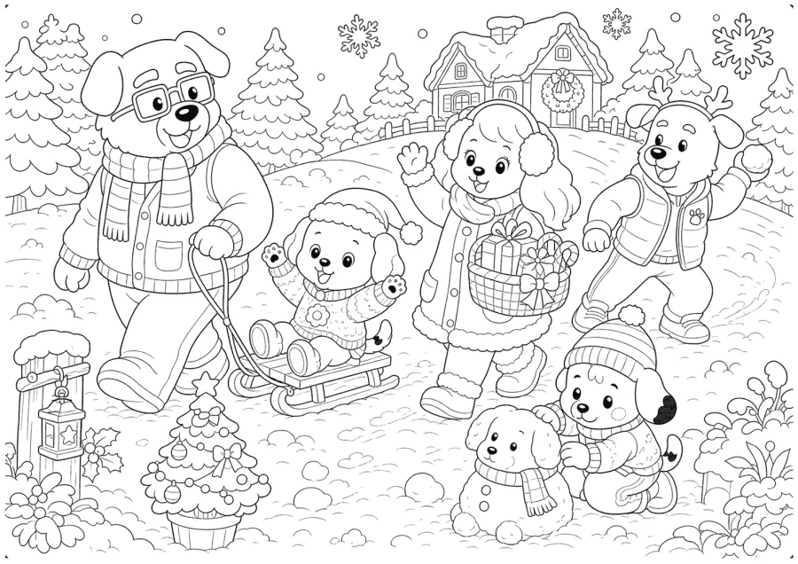 Christmas Dog Sledding with Friends