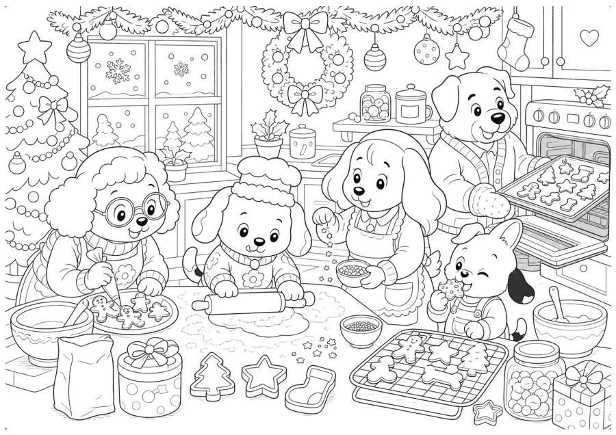 Christmas Dog Wrapping Gifts