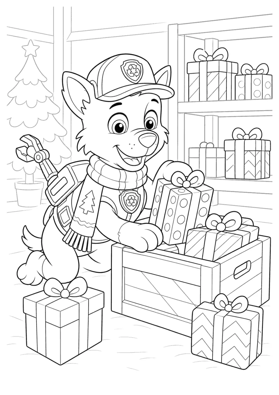 Christmas Rocky Sorting Gifts in a Warehouse