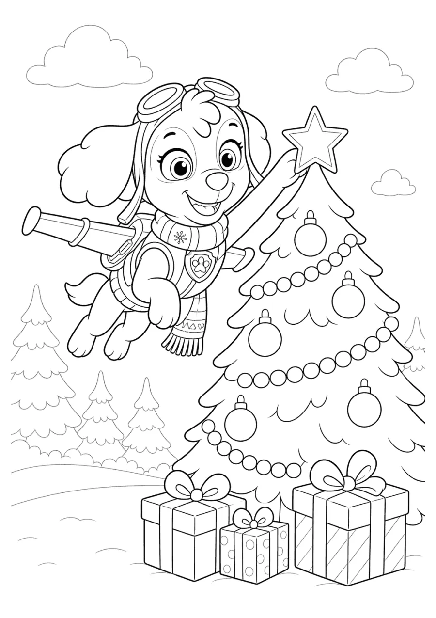 Christmas Skye Decorating a Tree