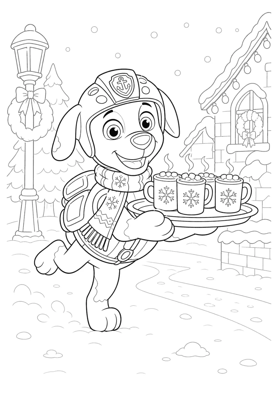 Christmas Zuma Carrying Hot Cocoa Mugs