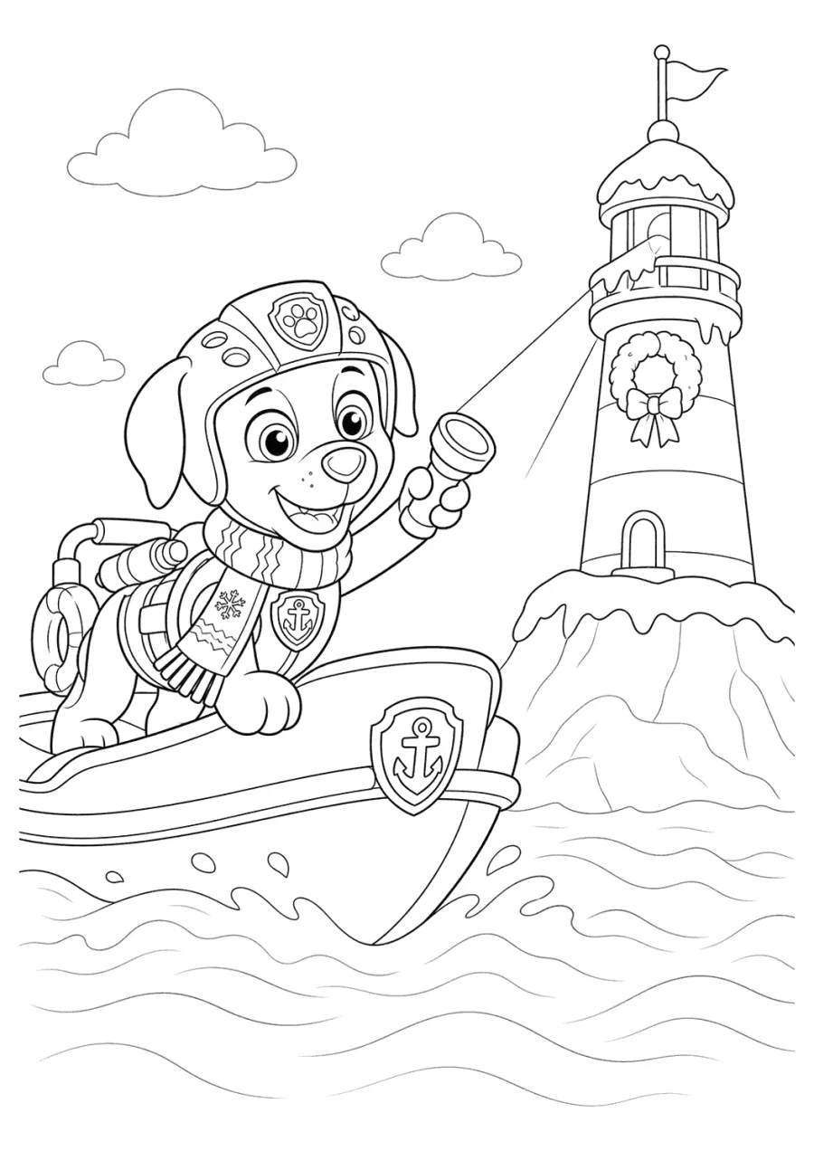 Christmas Zuma Sailing Toward a Lighthouse