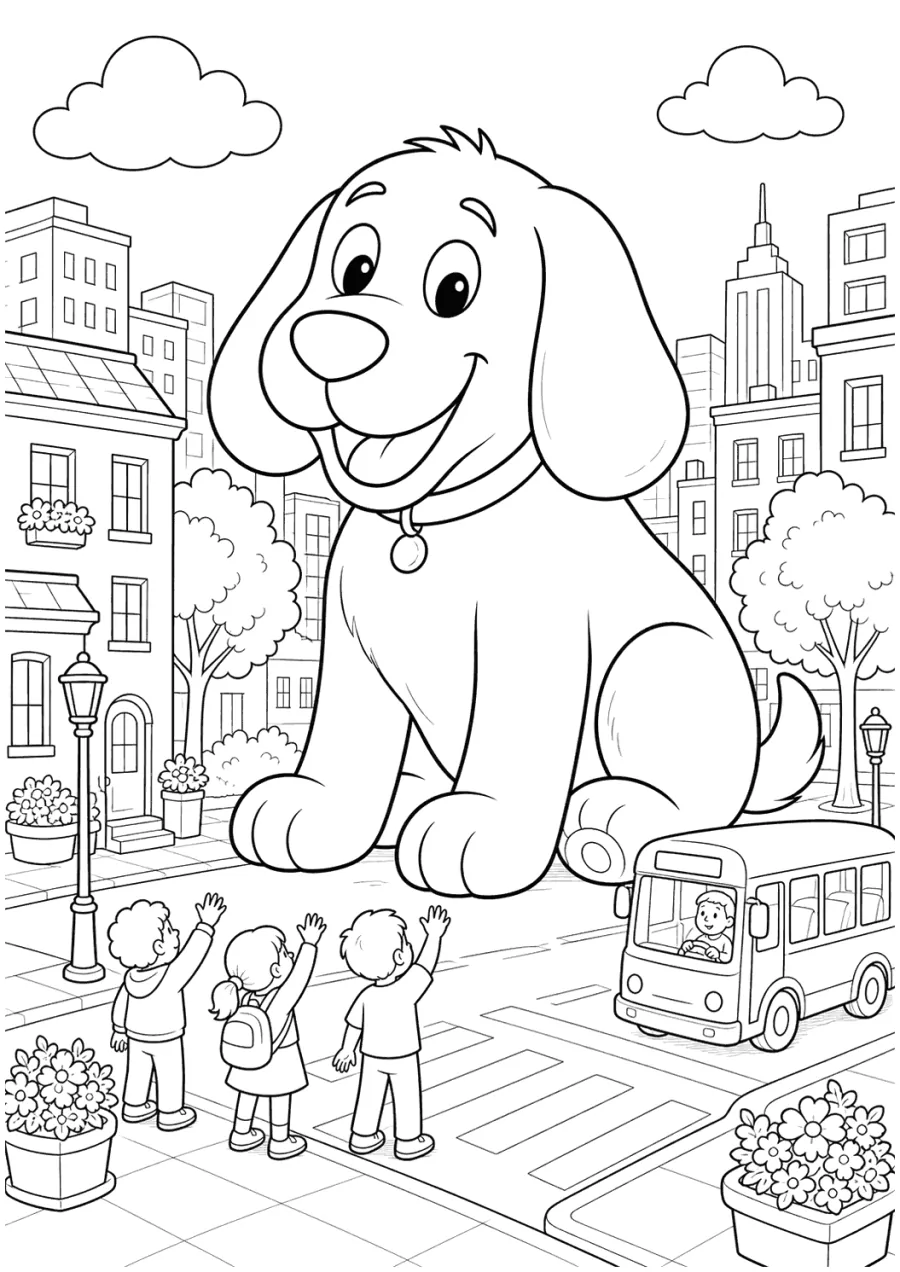 Clifford in a City with a Bus