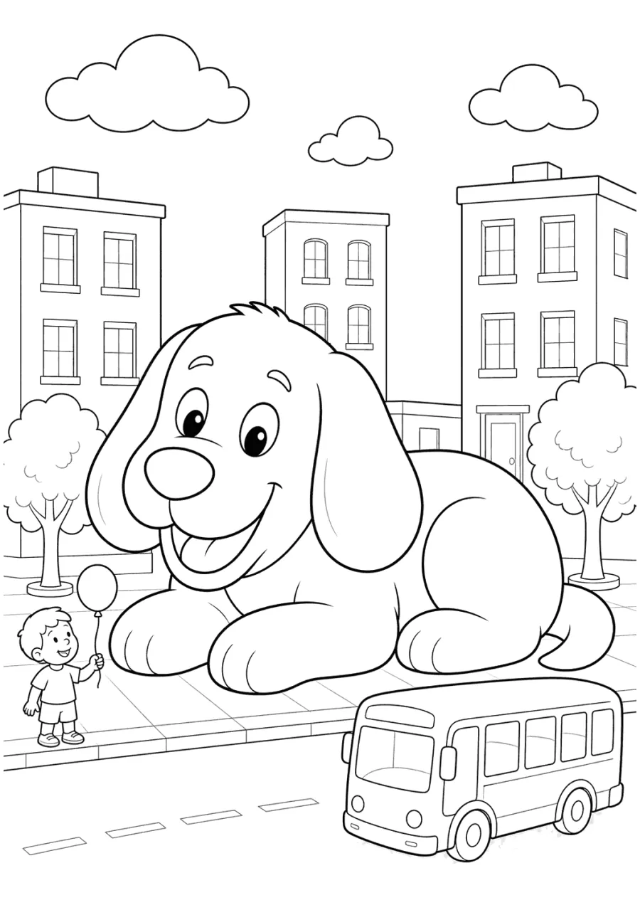 Clifford Resting beside a Bus