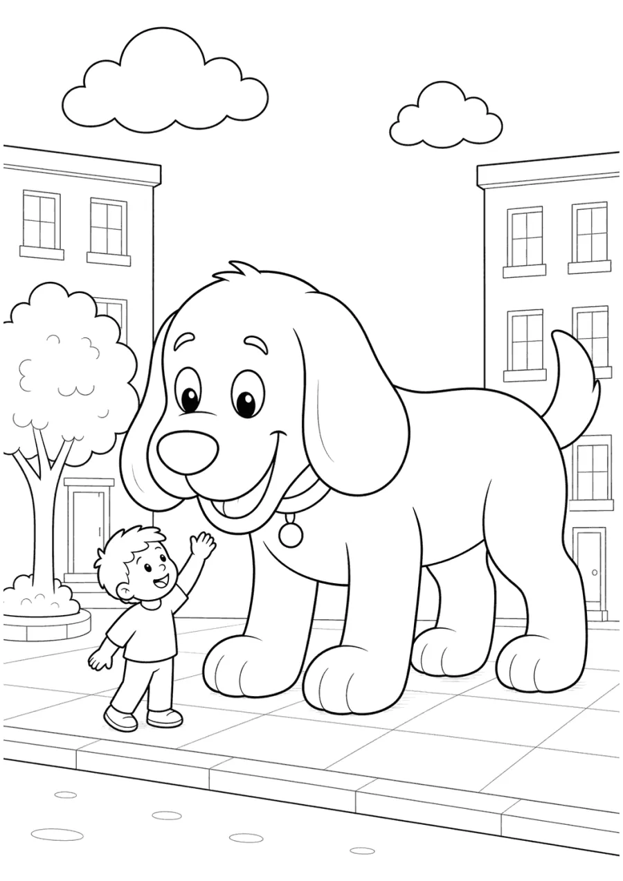 Clifford Standing beside a Child