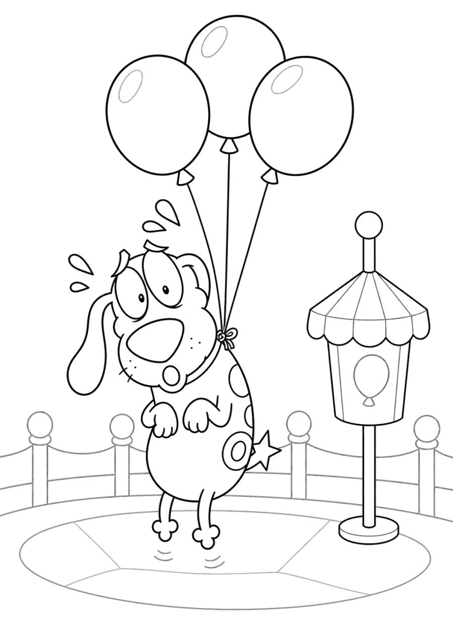 Courage Floating with Balloons