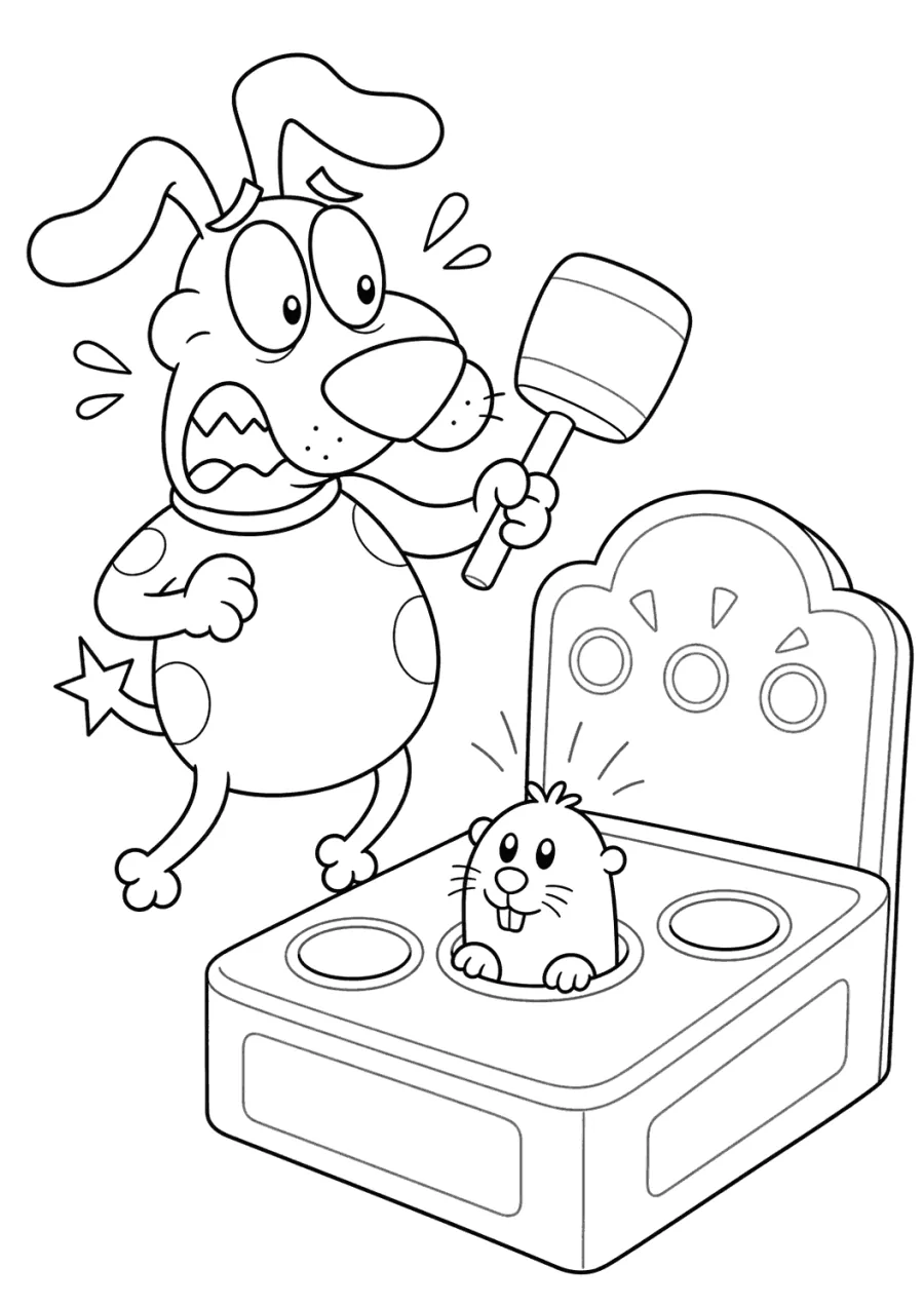 Courage Playing a Carnival Game