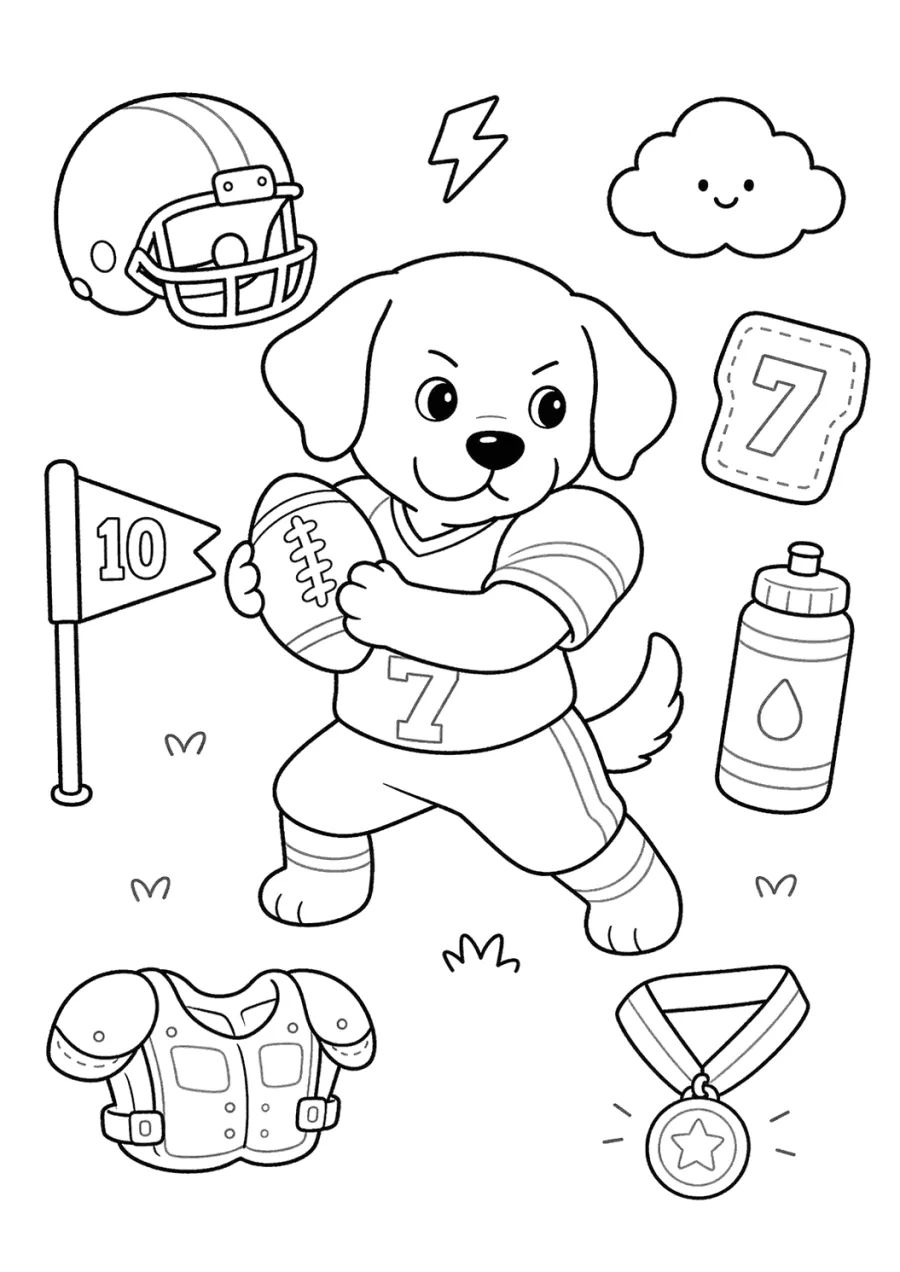 Cute Dog Playing Football