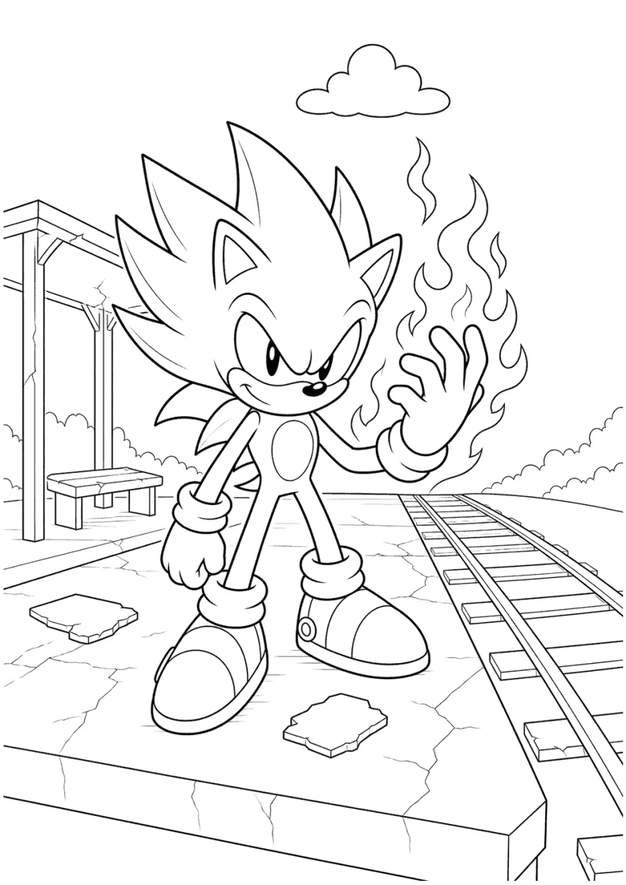 Dark Sonic on an Abandoned Platform