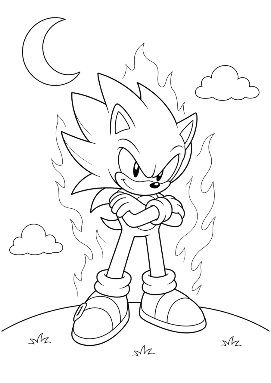 Dark Sonic Standing Under the Moon