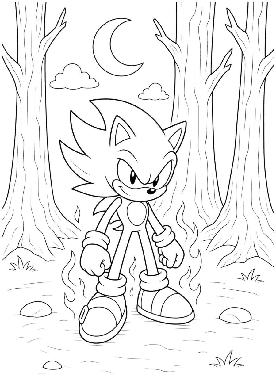 Dark Sonic Walking Through a Forest