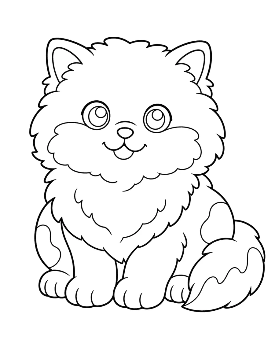 Fluffy Persian Kitten Sitting