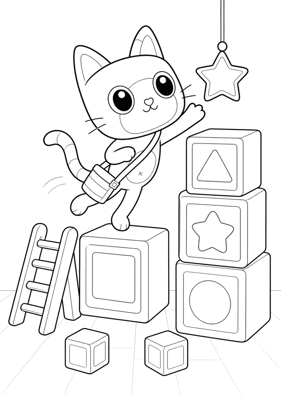 Gabby's Dollhouse Cat Climbing Block Towers
