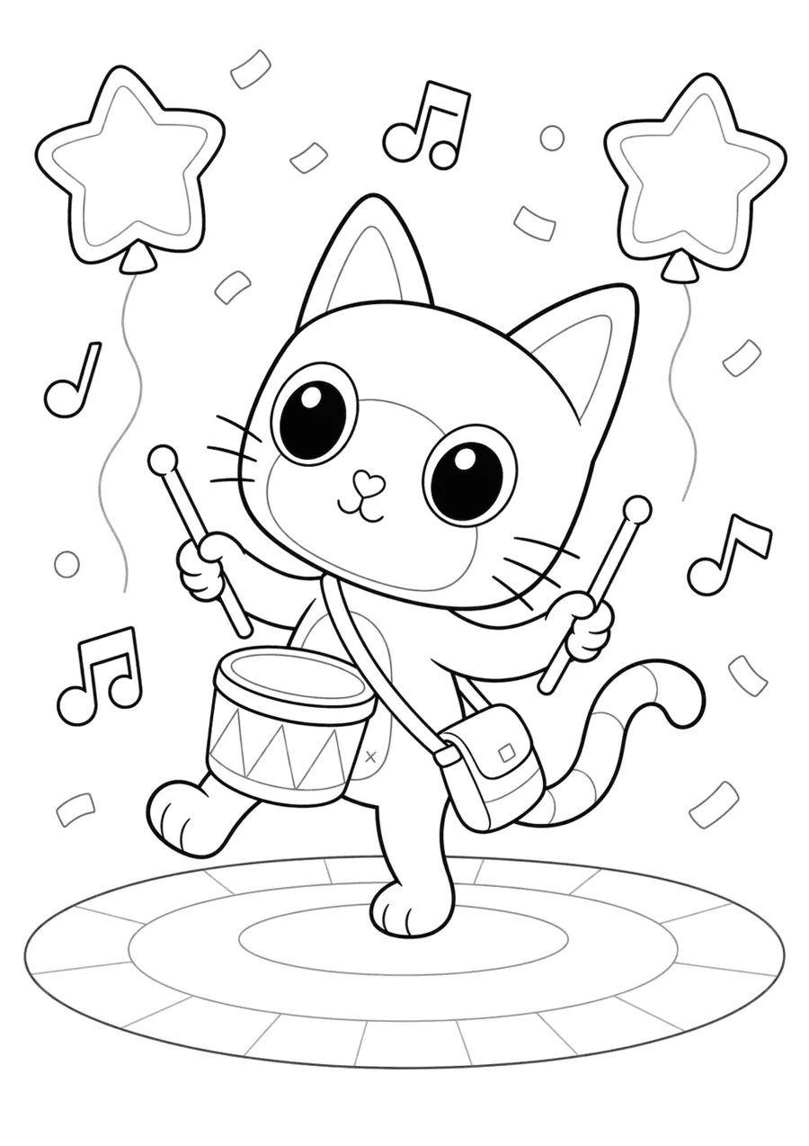 Gabby's Dollhouse Cat Playing a Drum