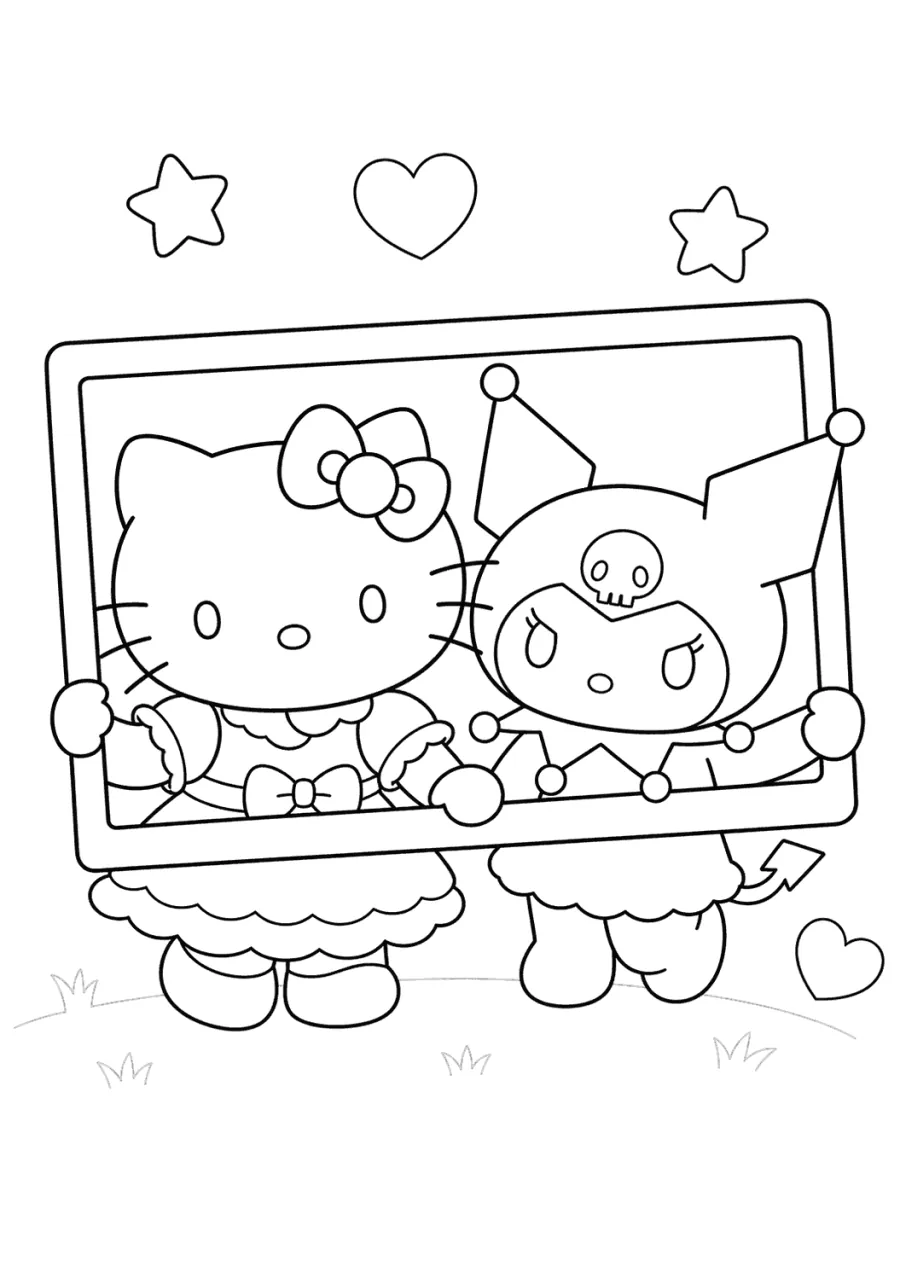 Hello Kitty and Kuromi Friend Photo
