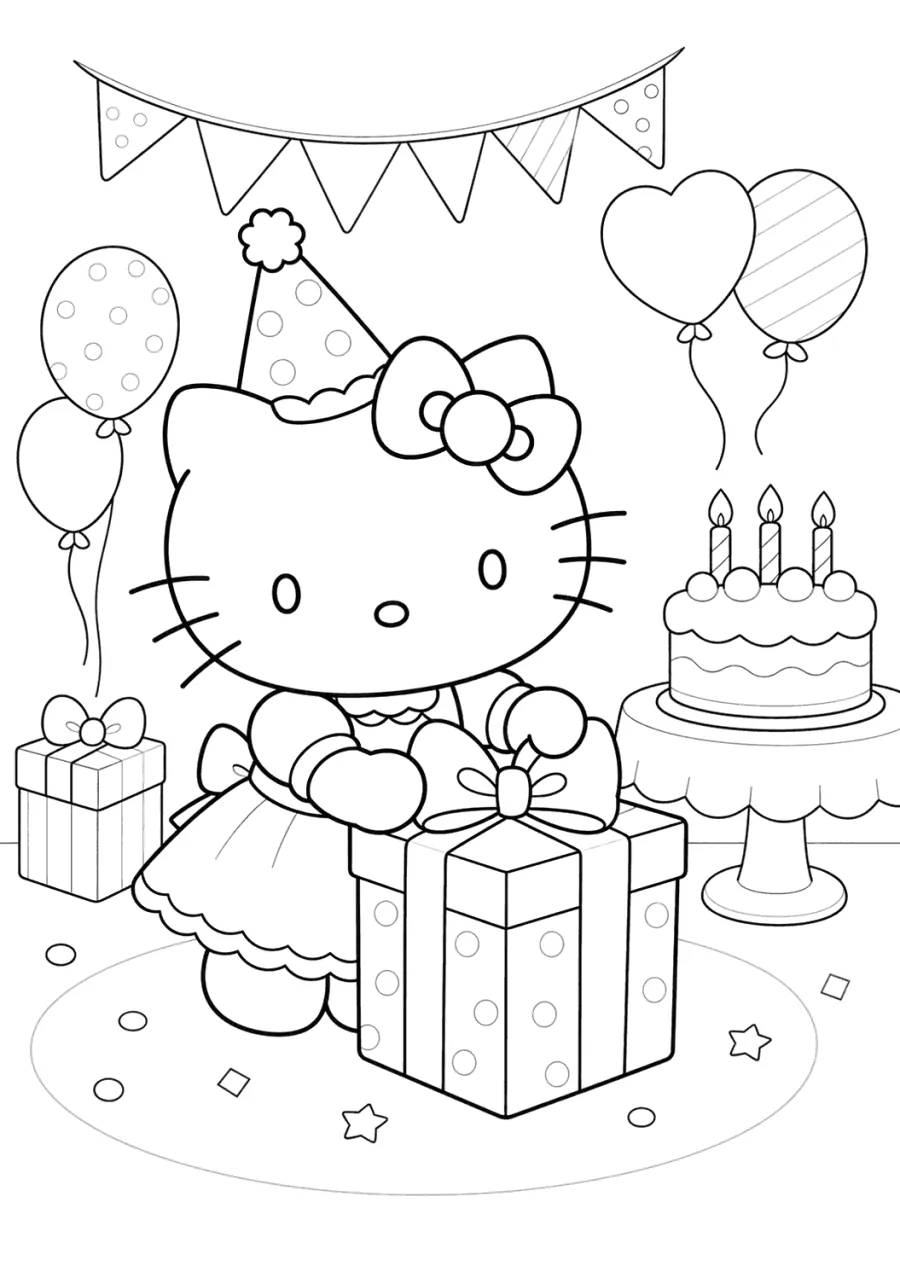 Hello Kitty Birthday Party with a Gift