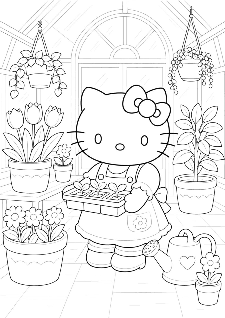 Hello Kitty in a Florist Greenhouse