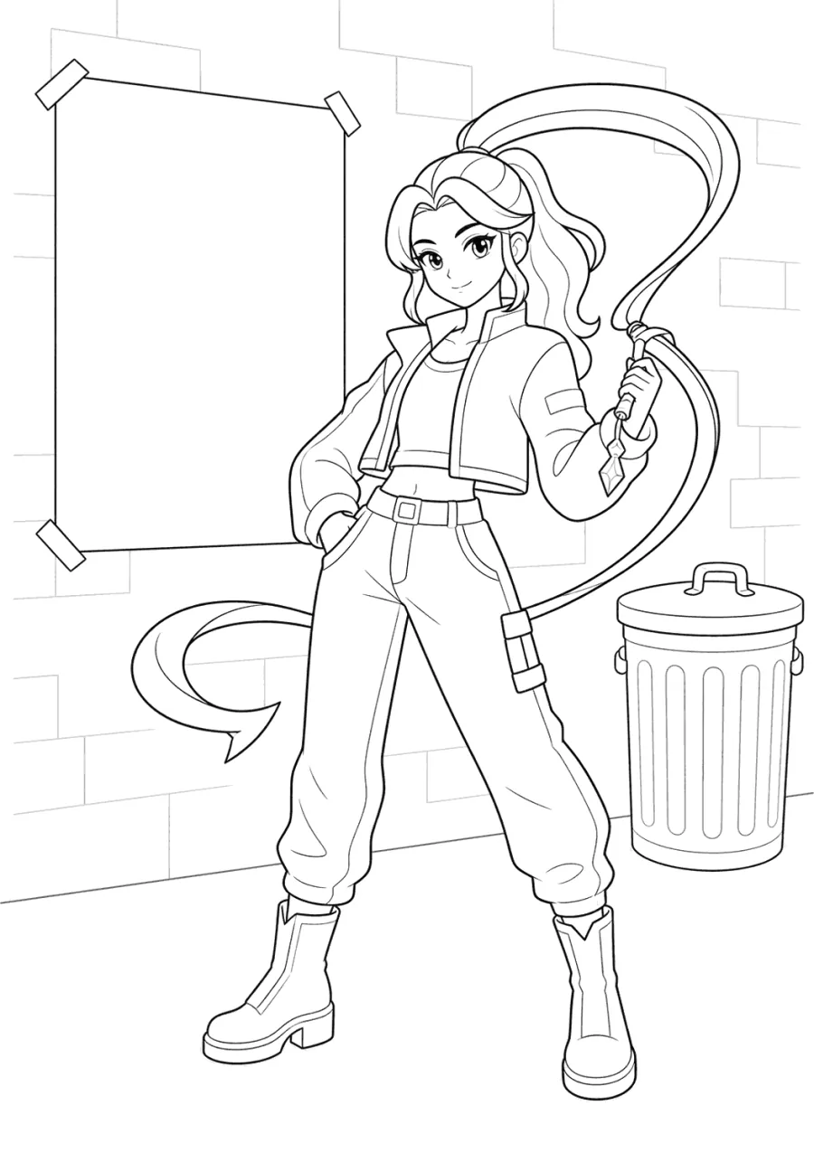 K-pop Demon Hunters Girl by an Alley Poster Wall