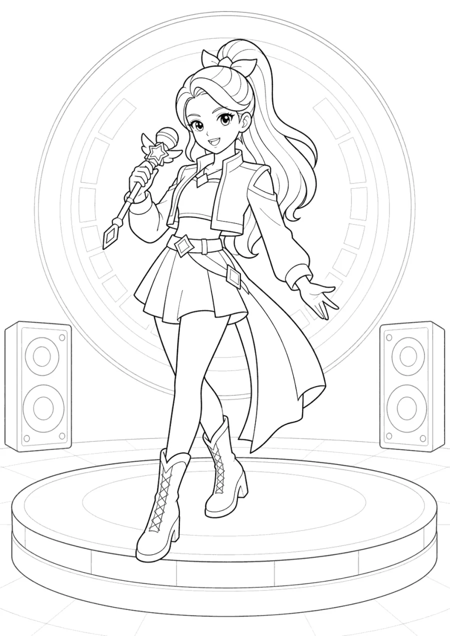 K-pop Demon Hunters Lead Singer on a Sound Ring Stage
