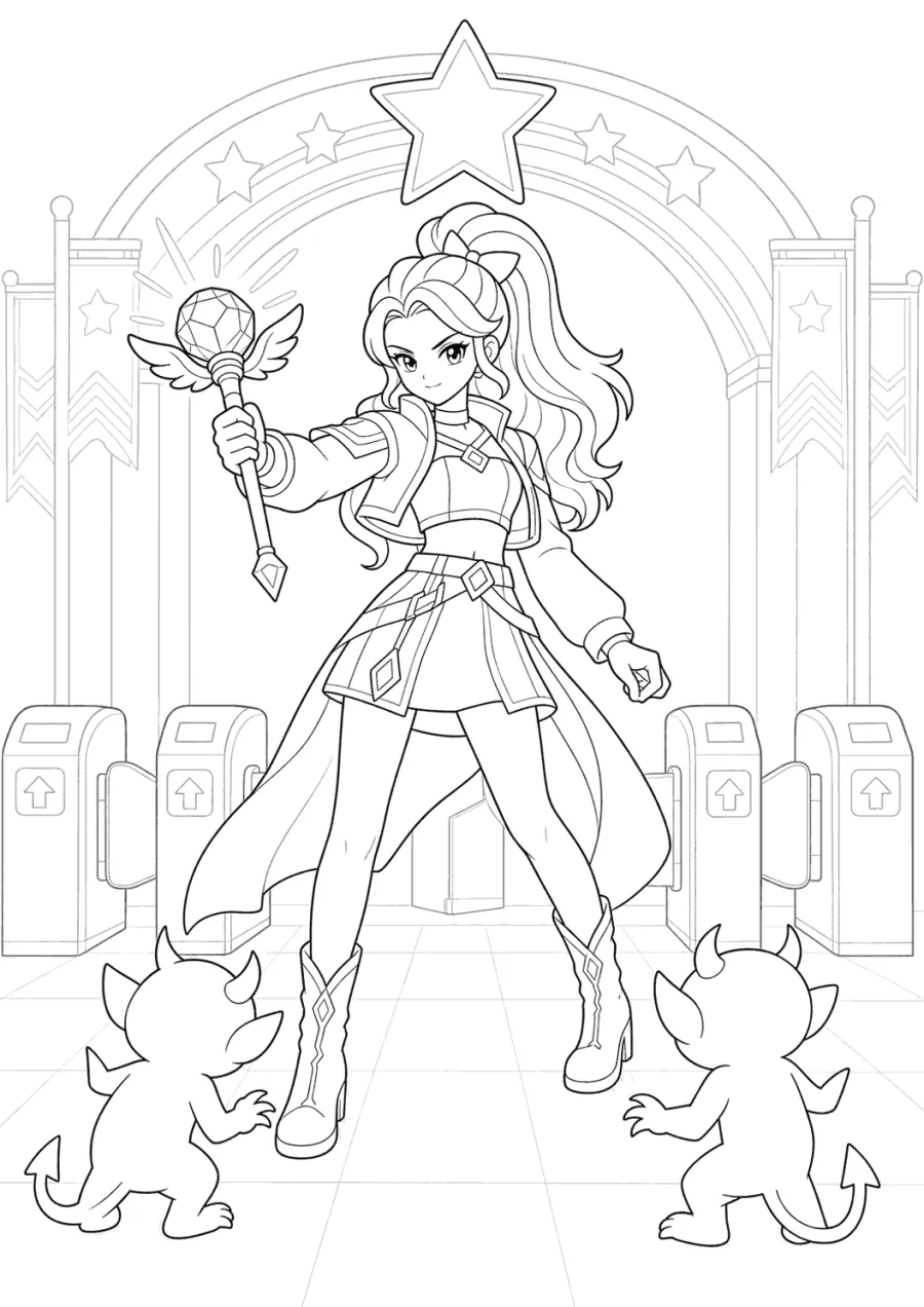 K-pop Demon Hunters Singer at a Concert Entrance