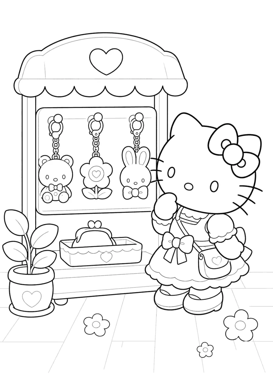 Kawaii Hello Kitty at a Charm Shop