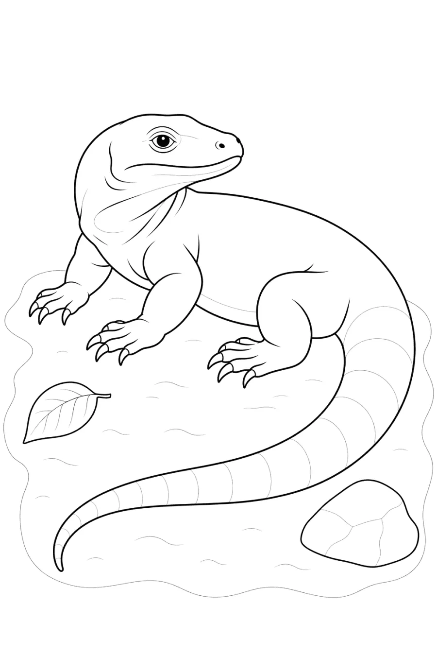 Komodo Dragon Posing on a Rock