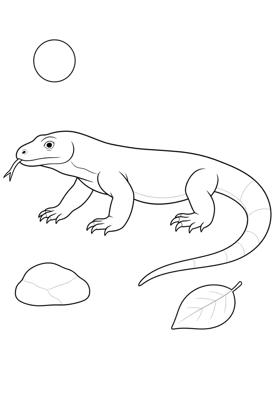 Komodo Dragon Walking under the Sun