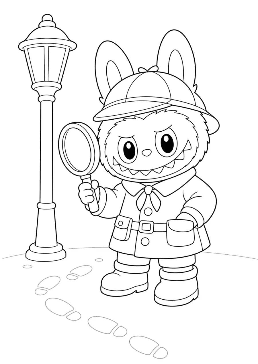 Labubu Little Detective with Magnifying Glass
