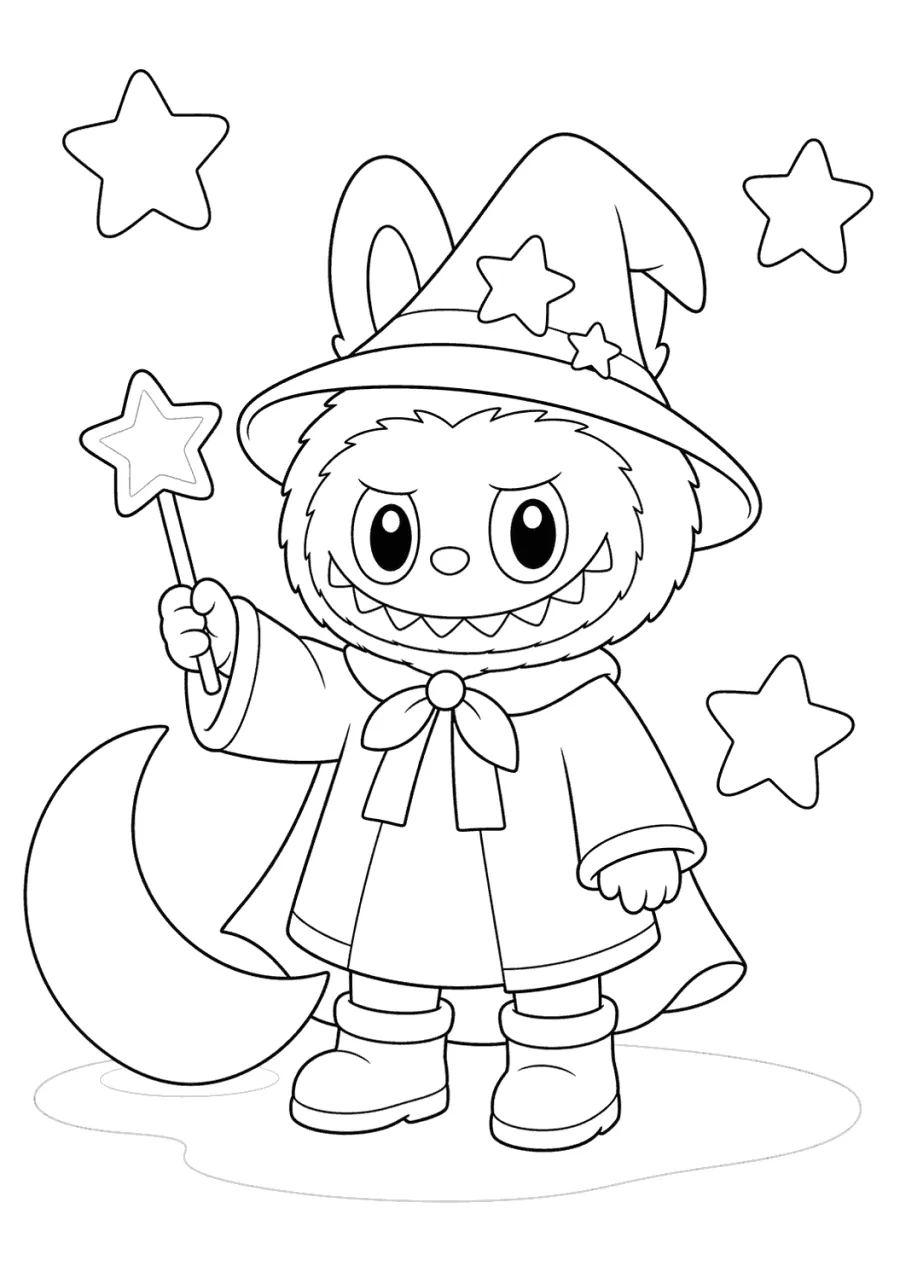 Labubu Little Wizard with Star Wand