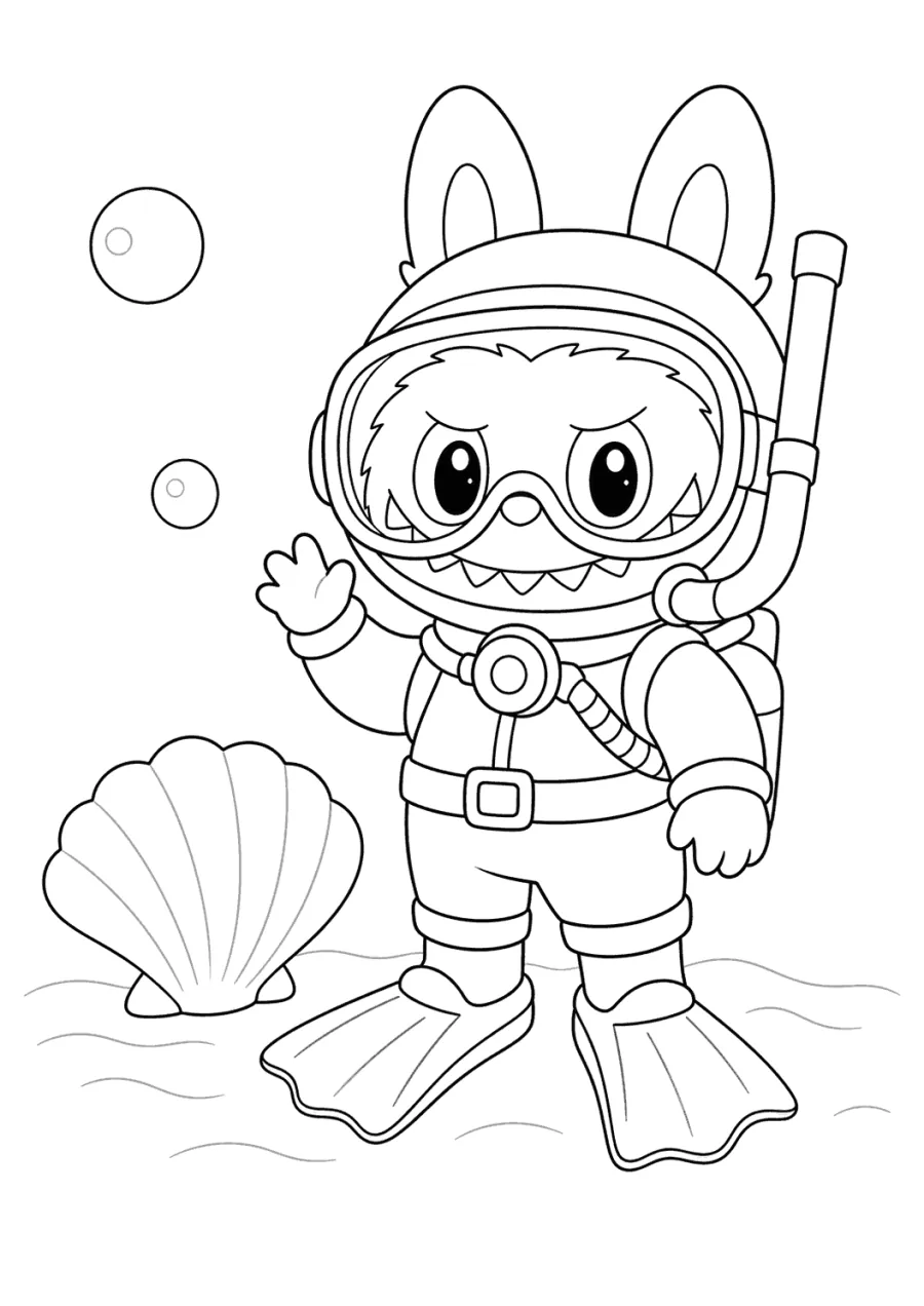 Labubu Tiny Diver with Seashells