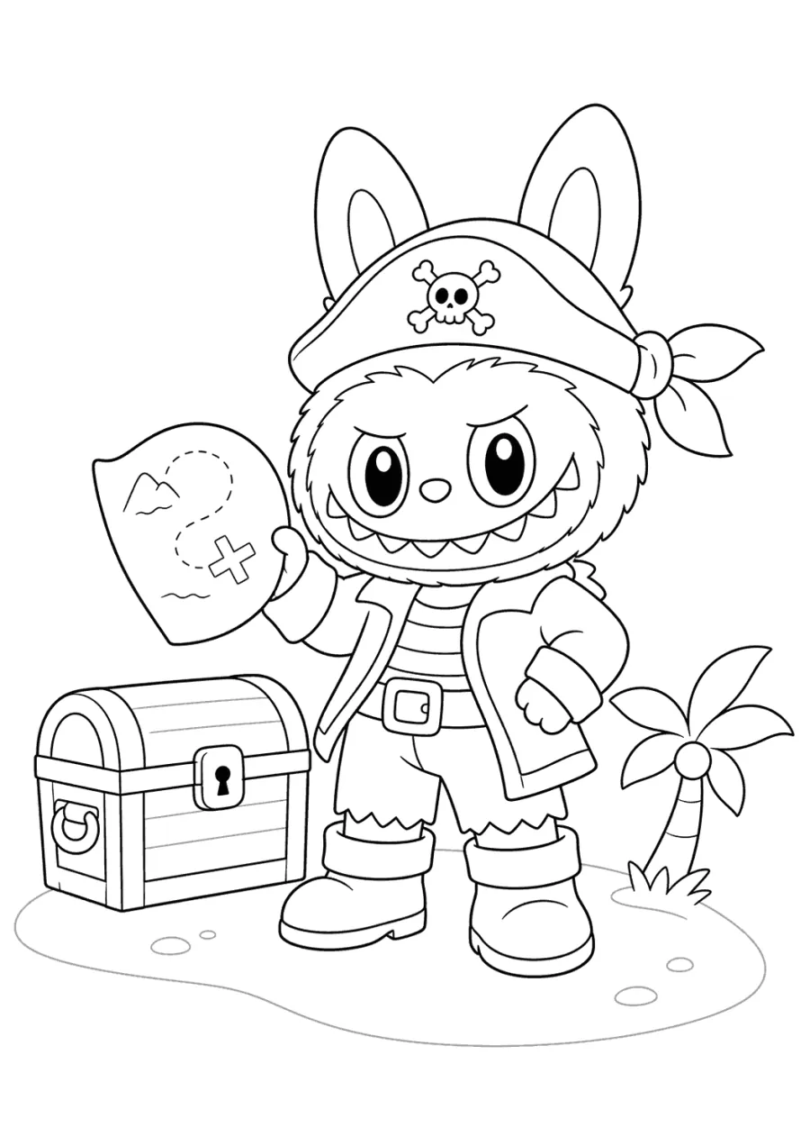 Labubu Tiny Pirate with Treasure Chest