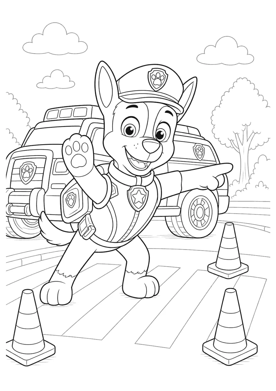 Paw Patrol Chase Directing Traffic