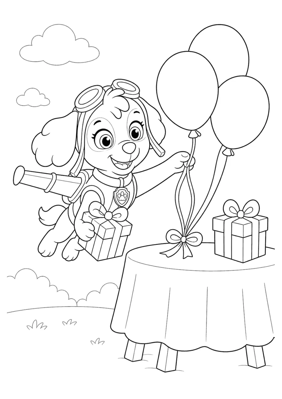 Paw Patrol Skye Decorating for a Birthday