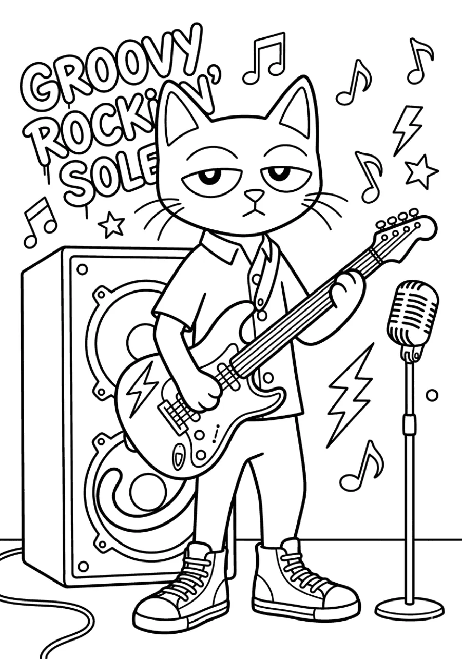 Pete the Cat Playing Electric Guitar
