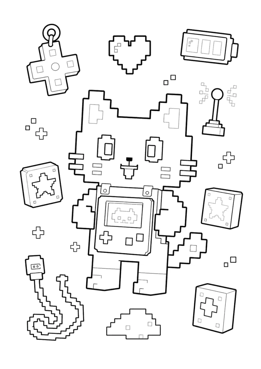 Pixel Nyan Cat Game Console in Space