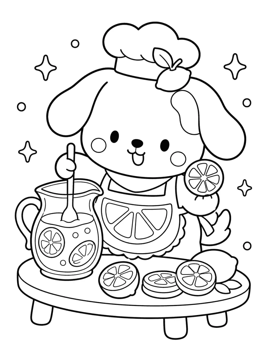 Puppy at a Lemonade Stand