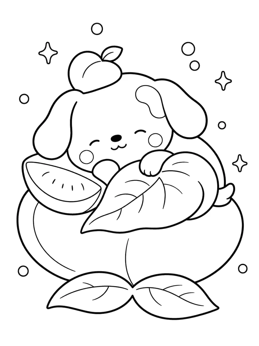 Puppy Sleeping in a Watermelon