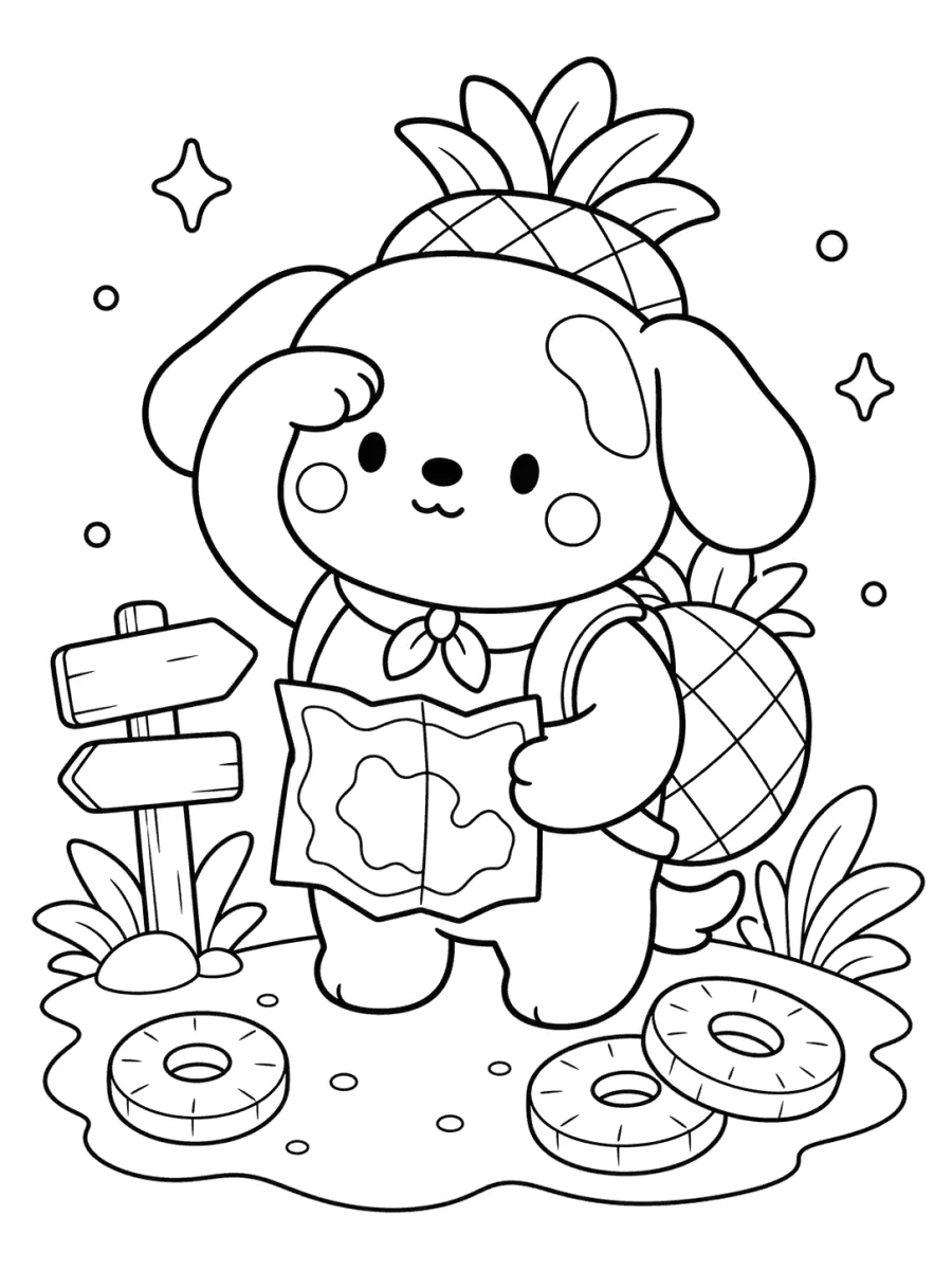 Puppy with a Pineapple Picnic