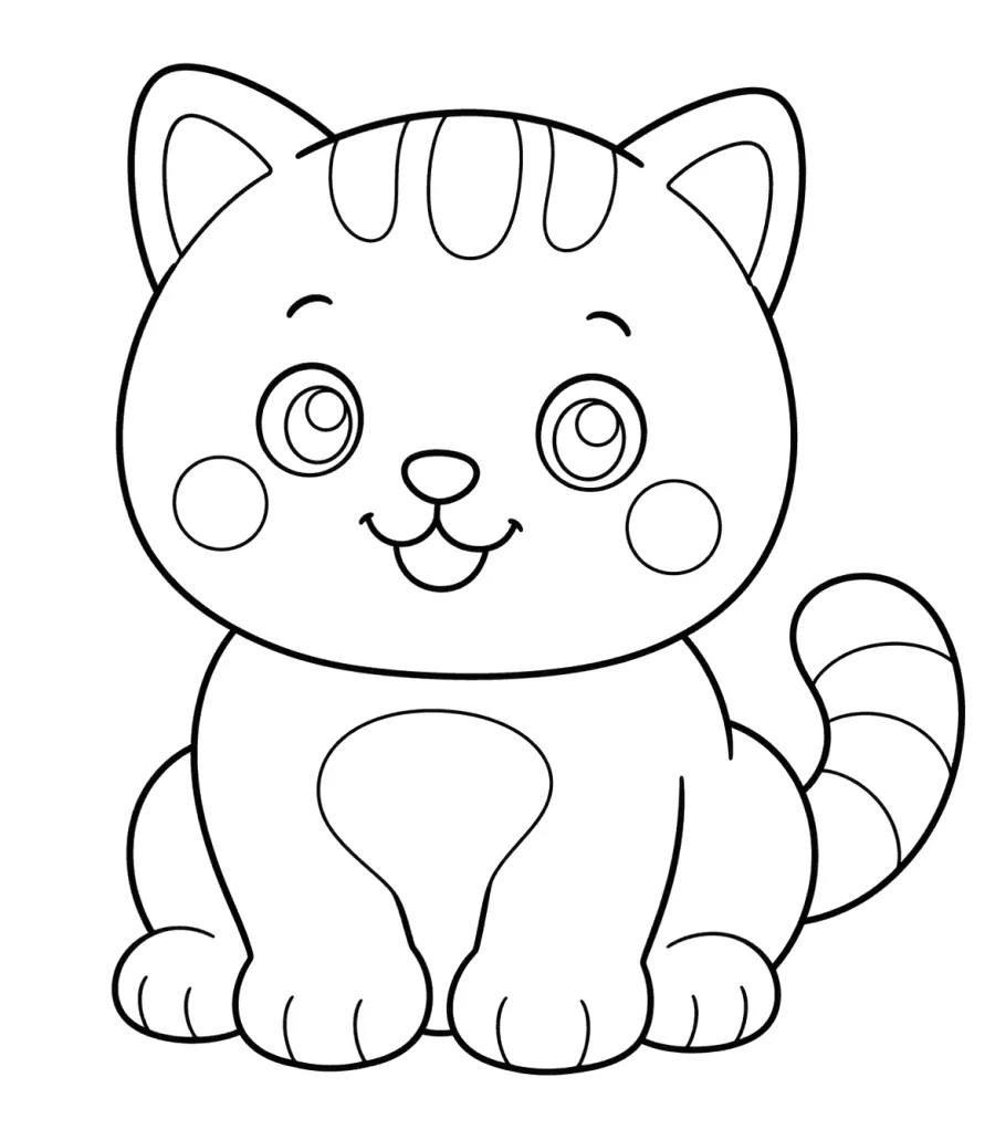 Round Cheeked Kitten Sitting