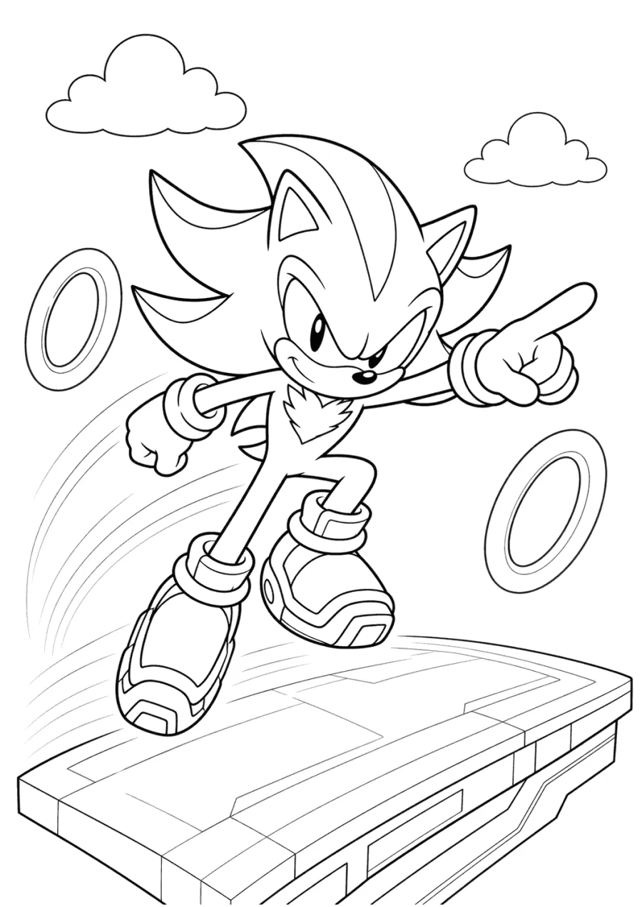 Shadow Sonic Gliding on Hover Shoes