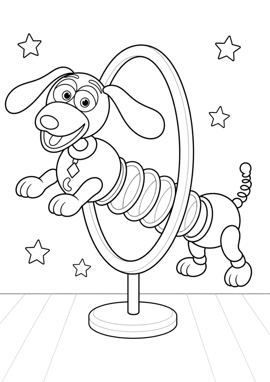 Slinky Dog Jumping Through a Circus Hoop