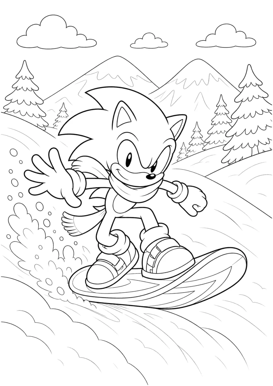 Sonic Snowboarding on a Mountain